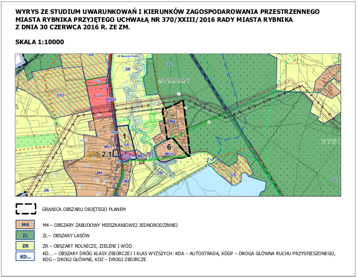 Drugi z czterech obszarów objętych projektem MPZP 54-52 w Rybniku
