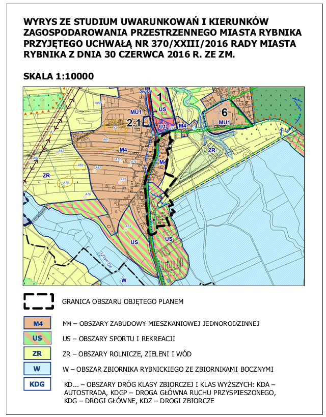 Trzeci z czterech obszarów objętych projektem MPZP 54-52 w Rybniku
